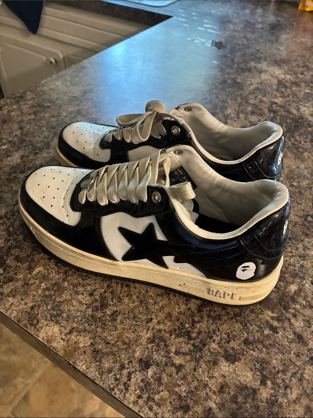 Bape STA Low-Top Sneakers in Black and White